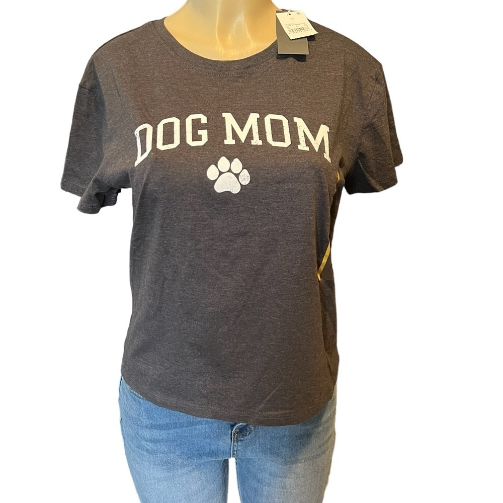 Modern Lux New Dog Mom Gray Short Sleeve T-Shirt in Size Small​​​​